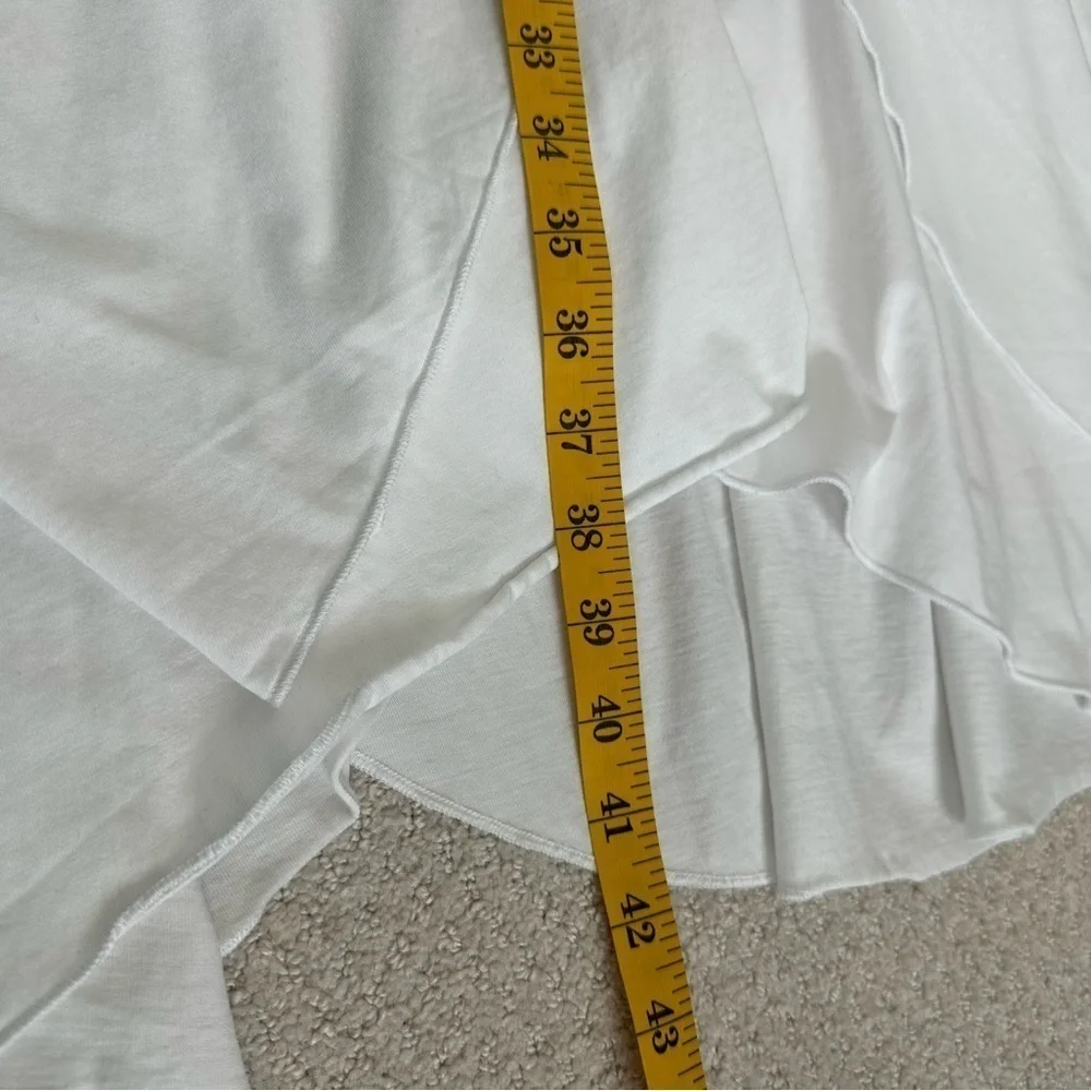 Coton Frais Long White Cotton Dress, Asymmetrical Hemline, Size M - Picture 9 of 10
